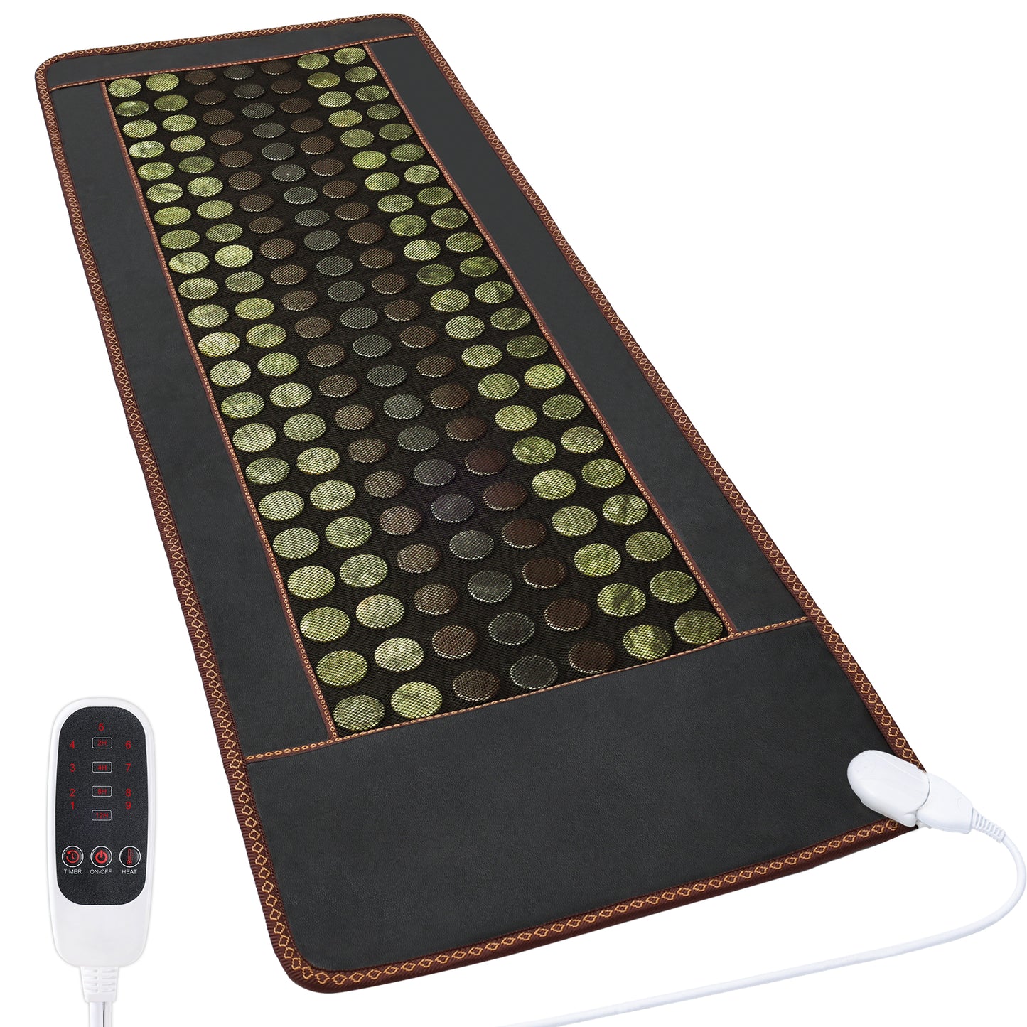 Far Infrared Heating Pad, Natural Jade and 2 Different Tourmaline Large Heating Pad, Electric Heating Pads for Back Neck Shoulders Abdomen, Auto Shut Off Function (72" X 24")