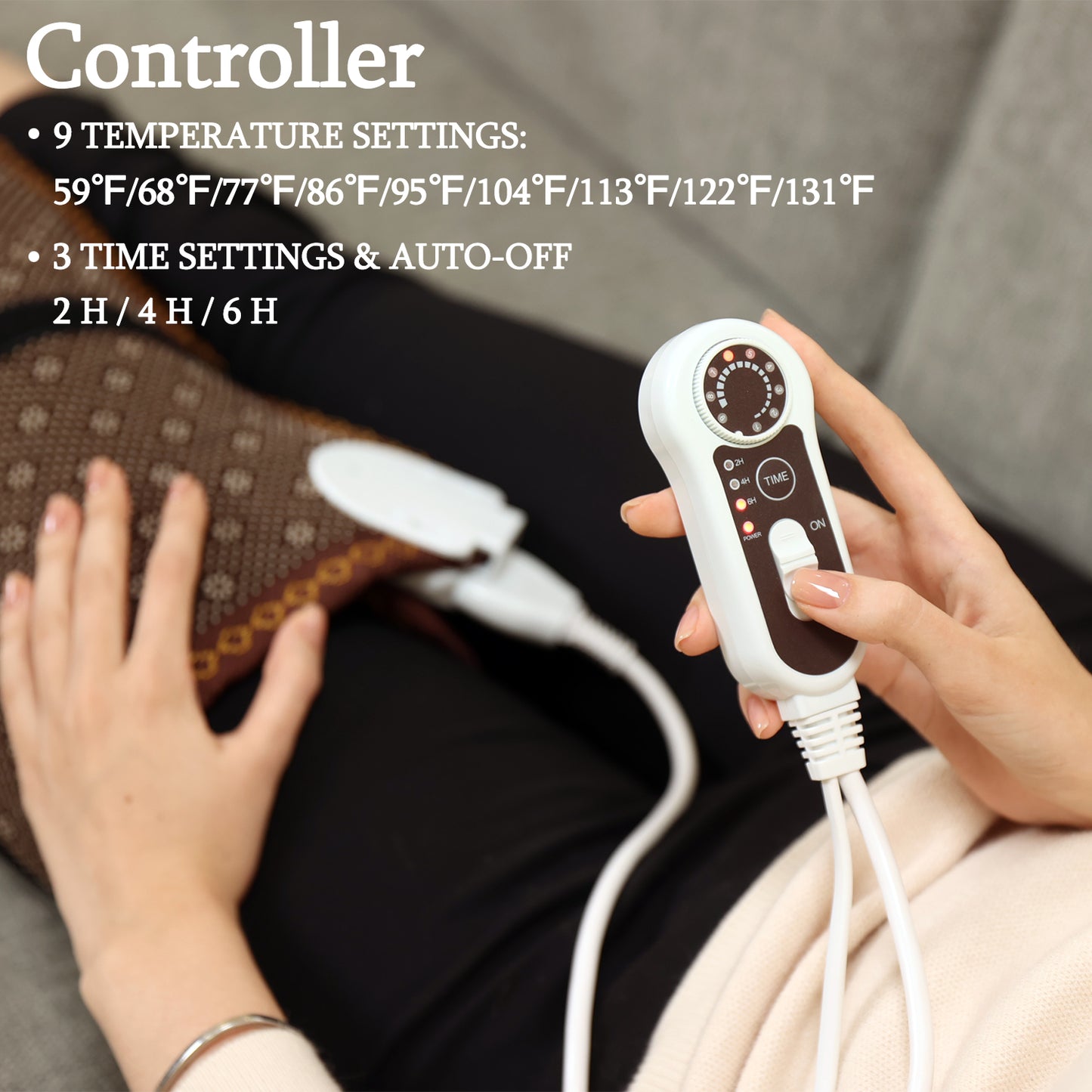 Far Infrared Heating Pad, Natural Jade and 2 Different Tourmaline Heating Pad, Electric Heating Pads for Back Neck Shoulders and Abdomen, Auto Shut Off Function (23.6" X 15.7")