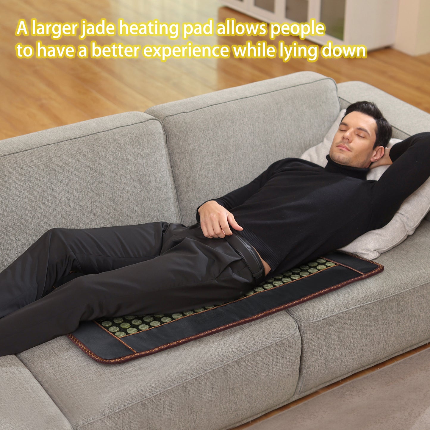 Far Infrared Heating Pad, Natural Jade and 2 Different Tourmaline Large Heating Pad, Electric Heating Pads for Back Neck Shoulders Abdomen, Auto Shut Off Function (41.5" X 24")