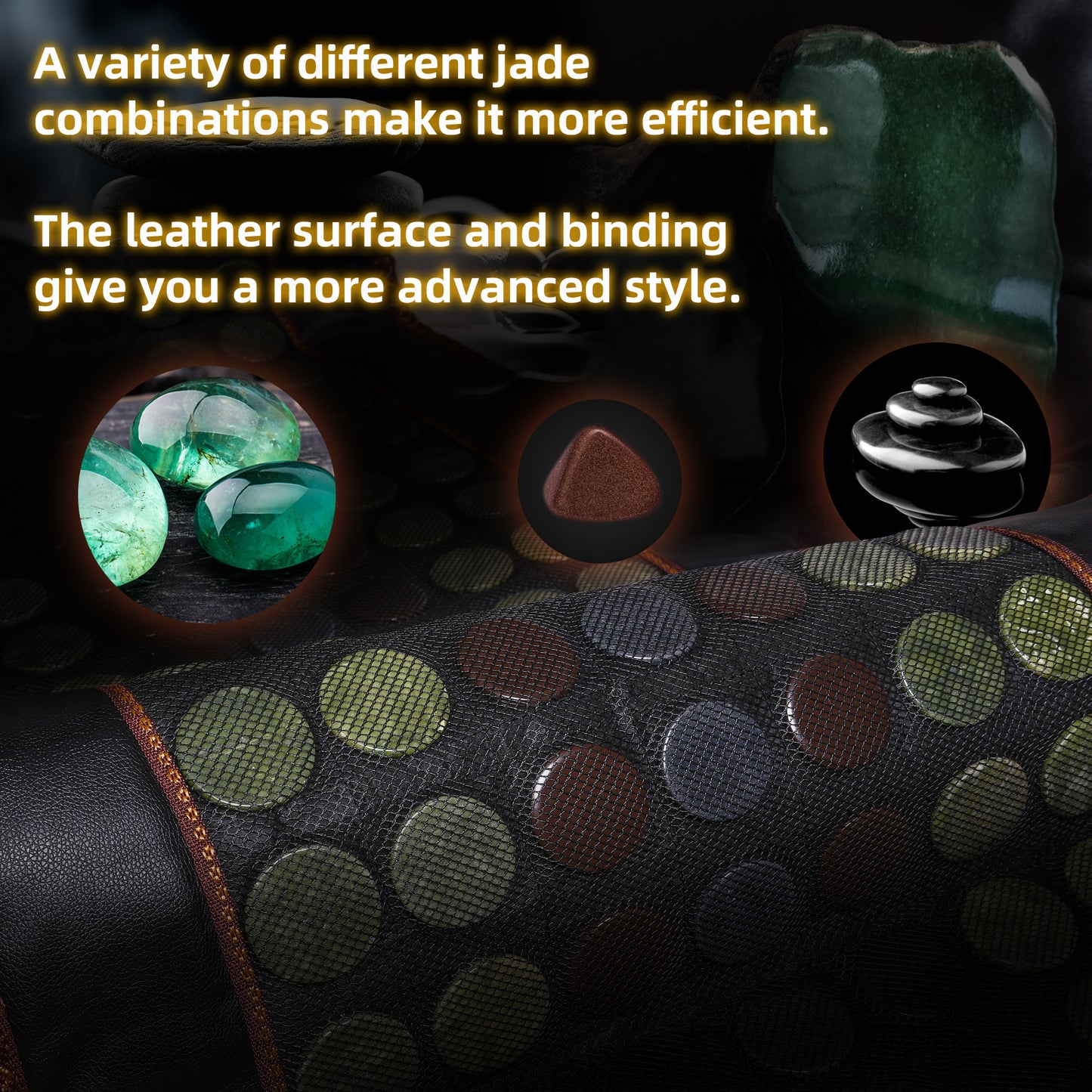 Far Infrared Heating Pad, Natural Jade and 2 Different Tourmaline Large Heating Pad, Electric Heating Pads for Back Neck Shoulders Abdomen, Auto Shut Off Function (72" X 24")