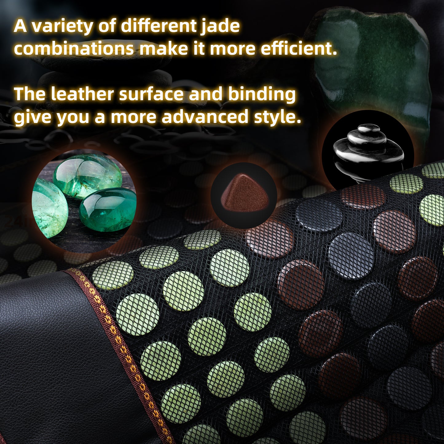 Far Infrared Heating Pad, Natural Jade and 2 Different Tourmaline Large Heating Pad, Electric Heating Pads for Back Neck Shoulders Abdomen, Auto Shut Off Function (41.5" X 24")